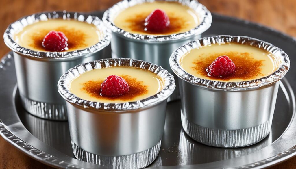 Can you use foil cups for crème brûlée?