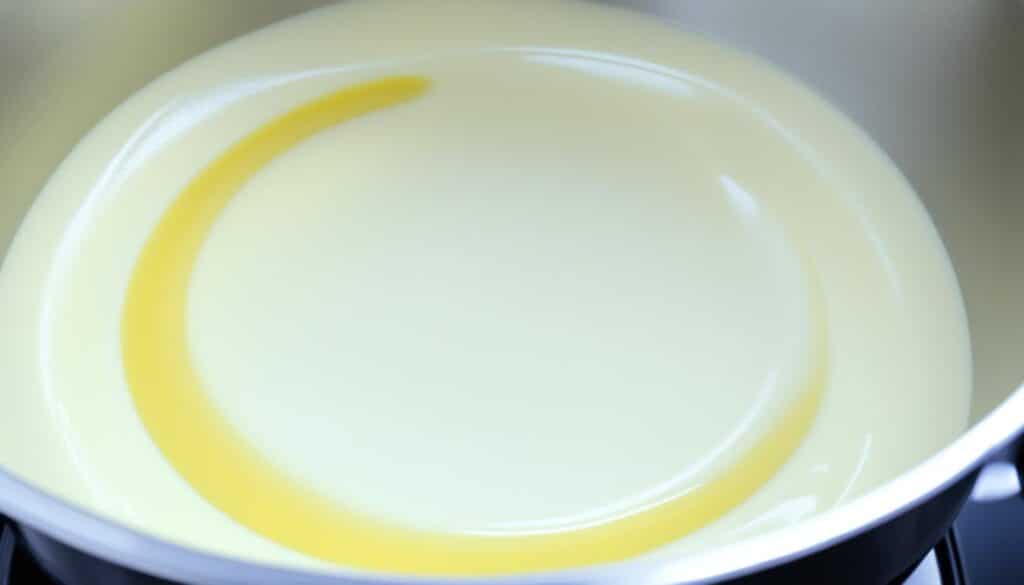 Cream and egg mixture for crème brûlée