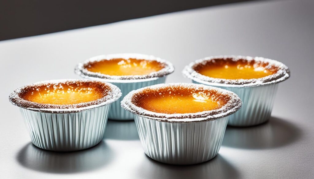 Foil cups for crème brûlée