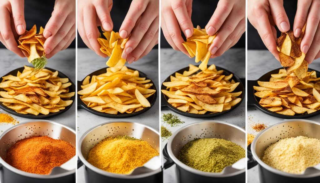 Seasoning air fryer chips