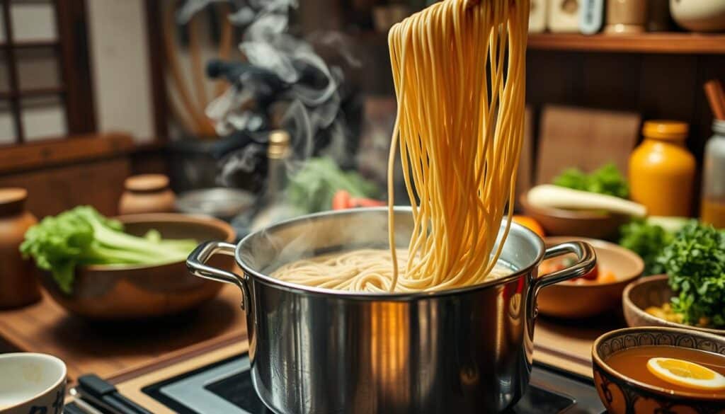 Cooking soba noodles