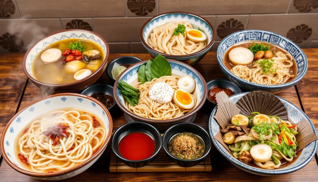 Different types of soba noodles