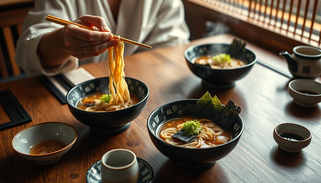 How do Japanese people eat noodles?