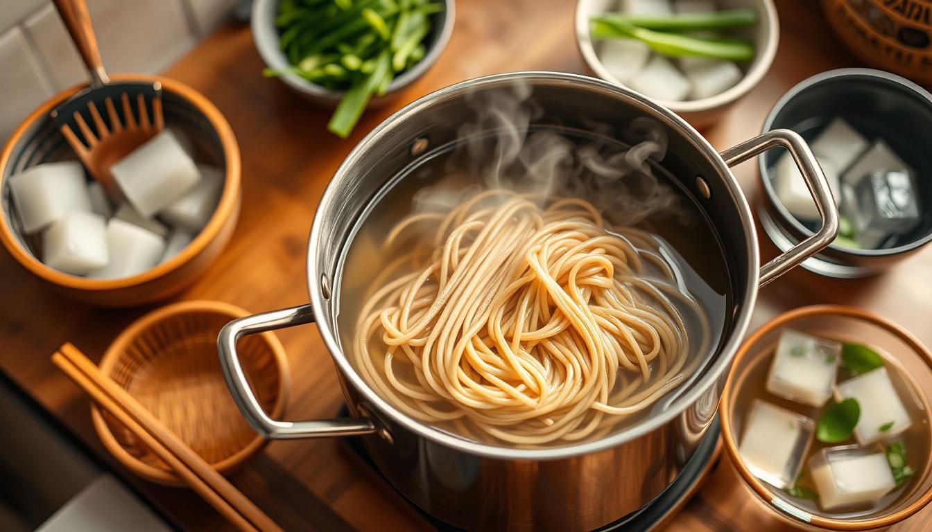 How do you cook soba noodles so they don't stick?