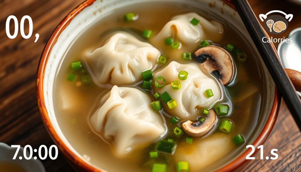 How many calories are in a bowl of wonton soup?