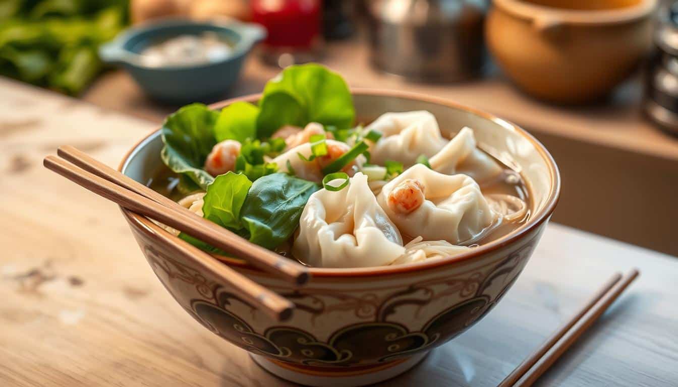 How many calories are in a wonton noodle soup?