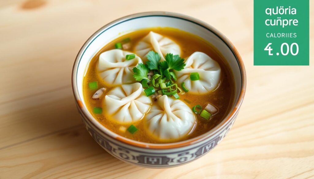 How many calories are in a wonton soup with 4 wontons?