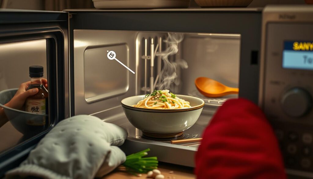 Microwave safety for noodle cooking