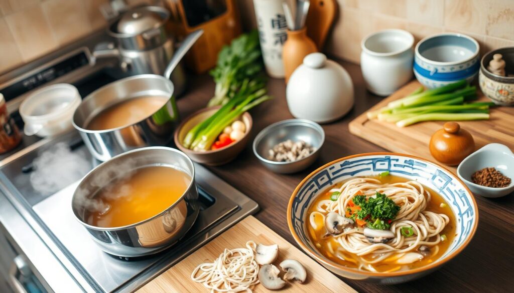 Soba soup preparation