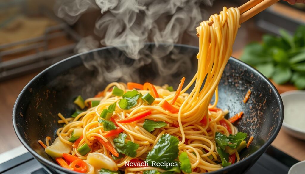 Stir-fry noodles technique