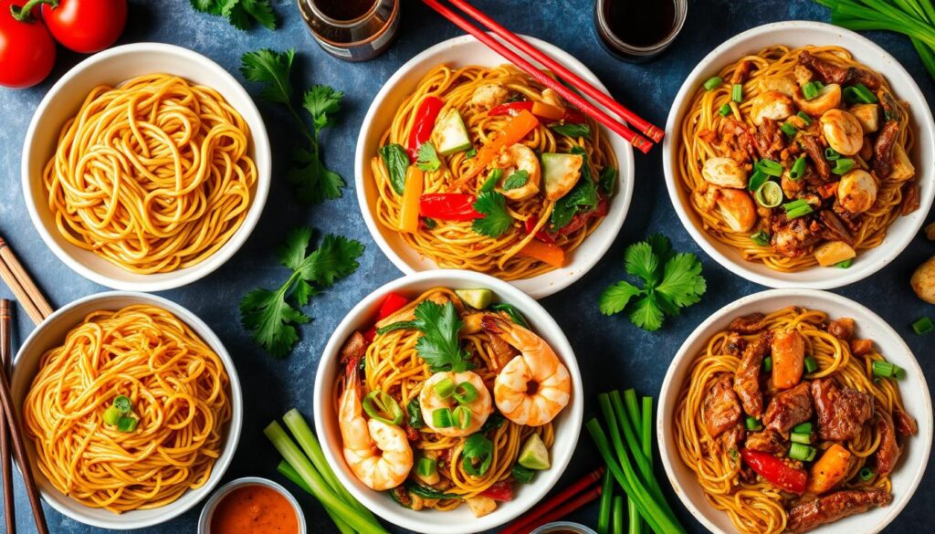 What are the different types of lo mein?