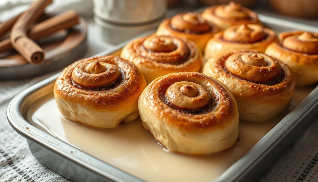 Cinnamon roll perfection with heavy cream