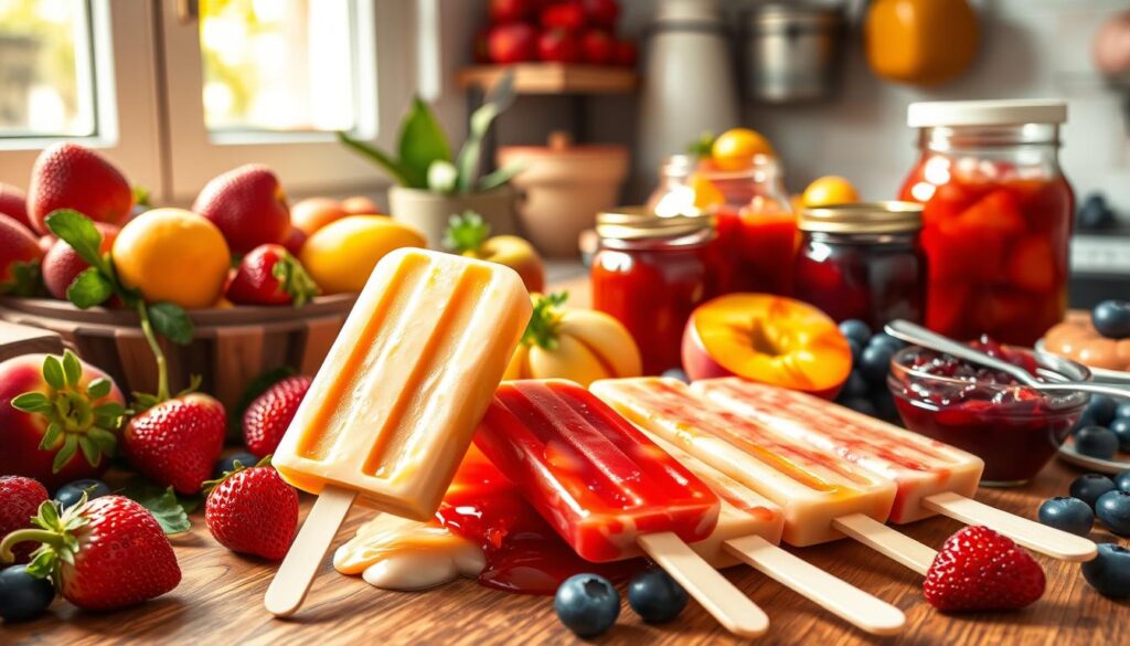 Fruit jam prevents icy popsicles