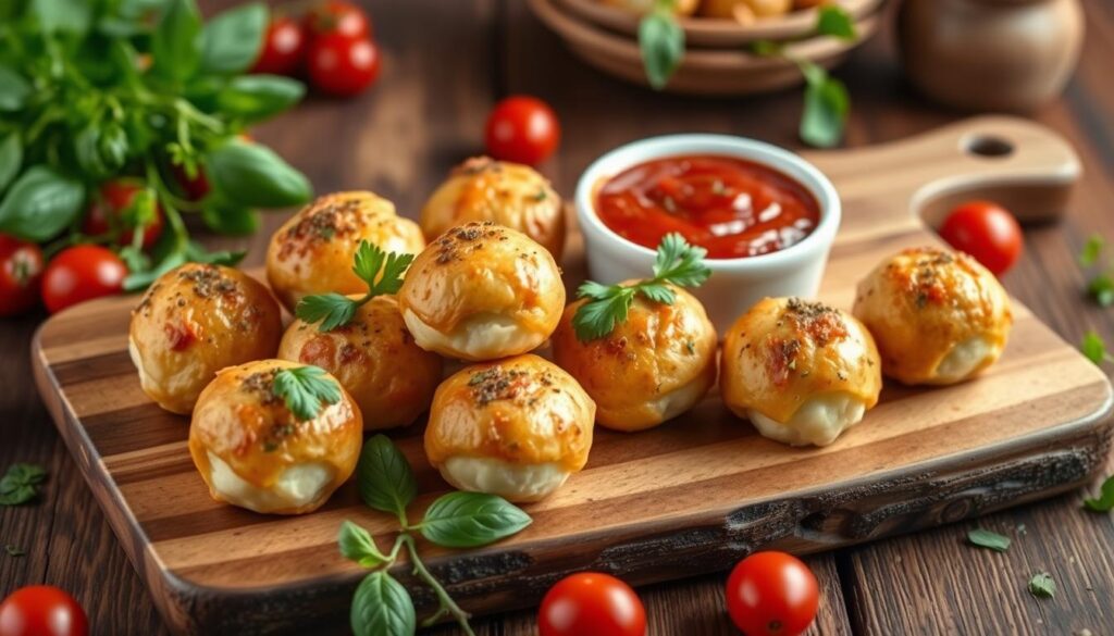 Garlic cheese balls serving suggestions