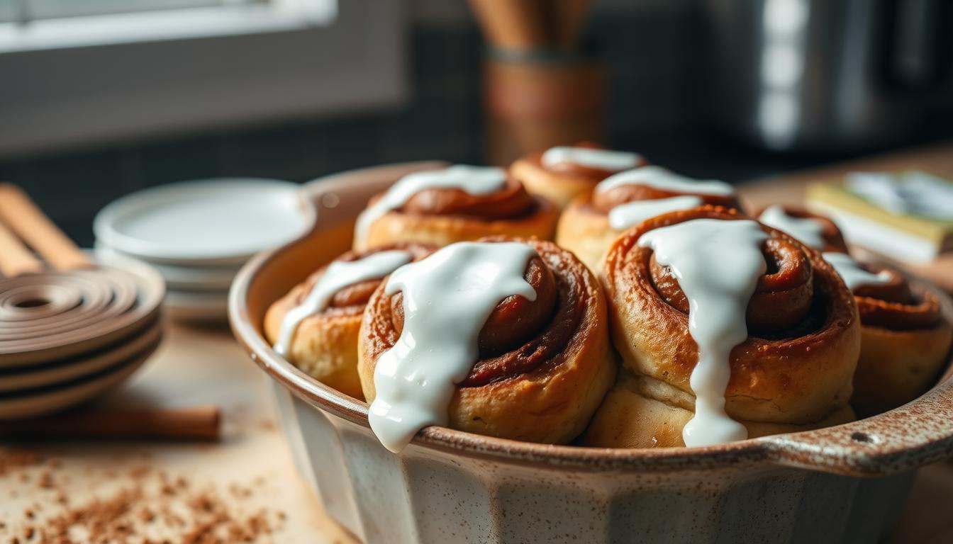 Why put heavy cream in the bottom of cinnamon rolls?