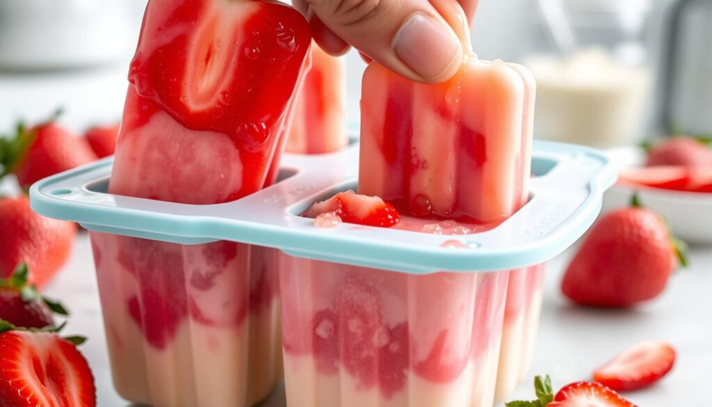 homemade popsicles unmolding technique