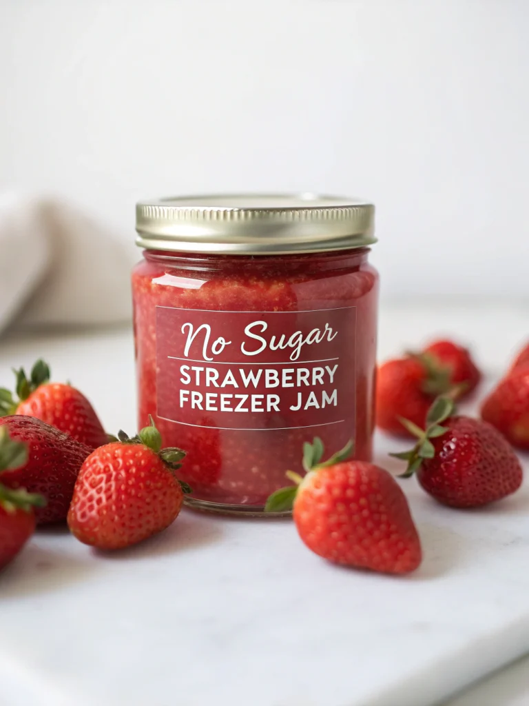 No Sugar Strawberry Freezer Jam