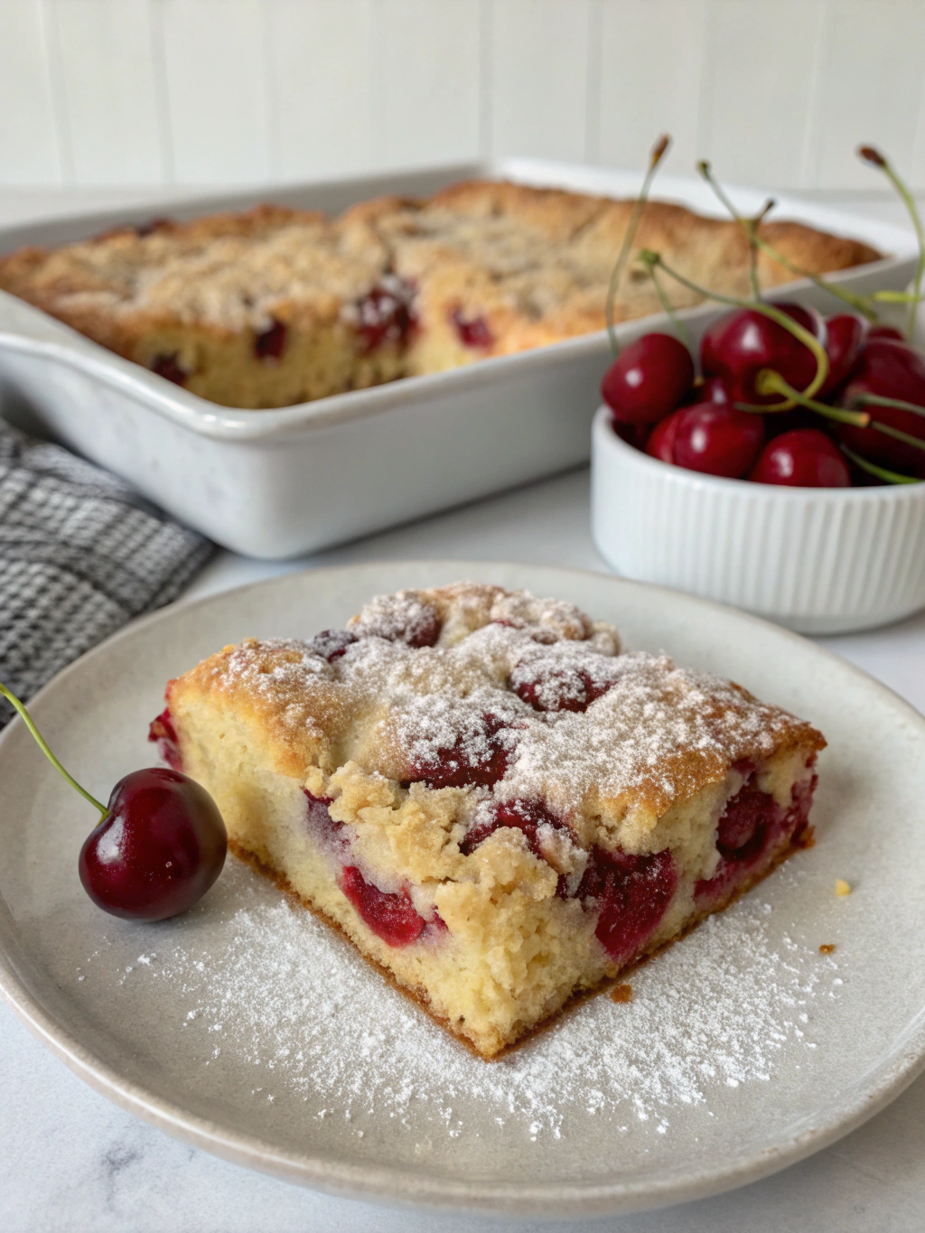 Sour Cherry Cobbler Coffee Cake