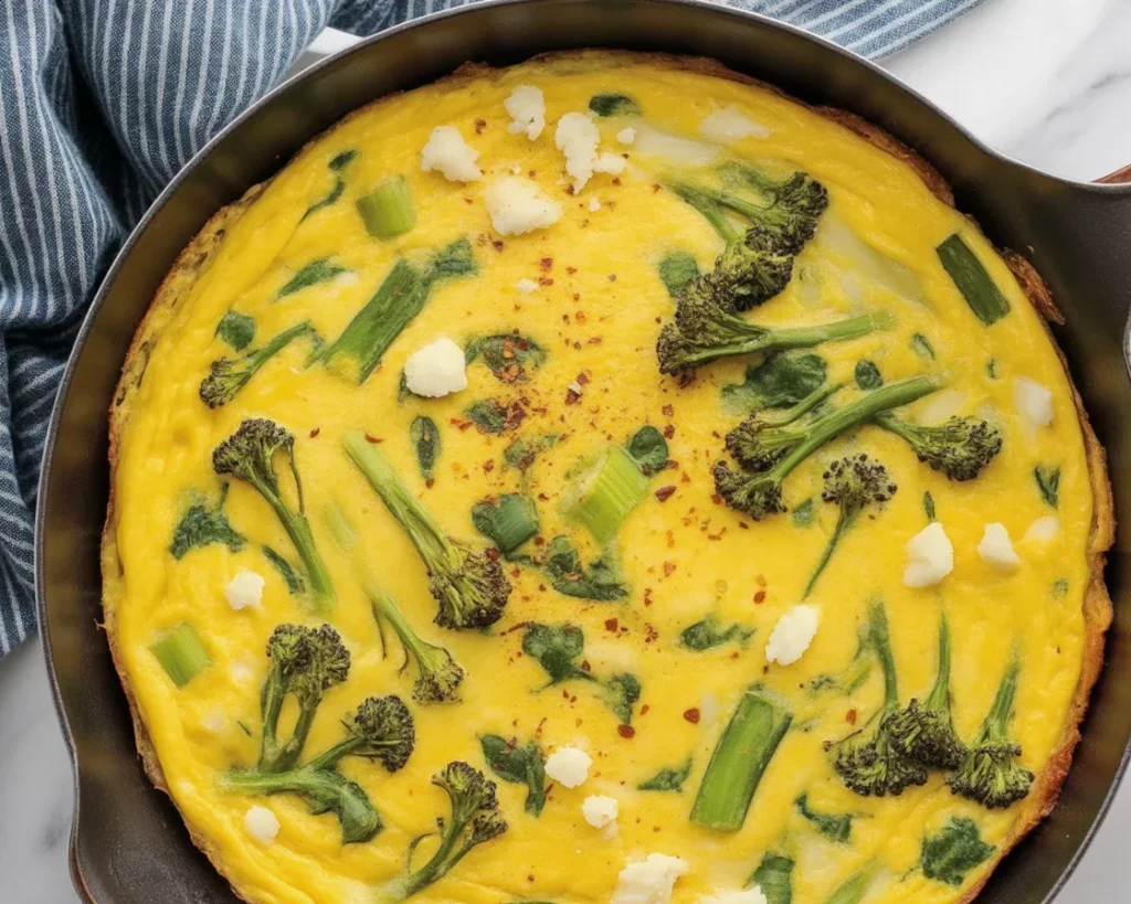 Delicious homemade frittata served for brunch with fresh ingredients.