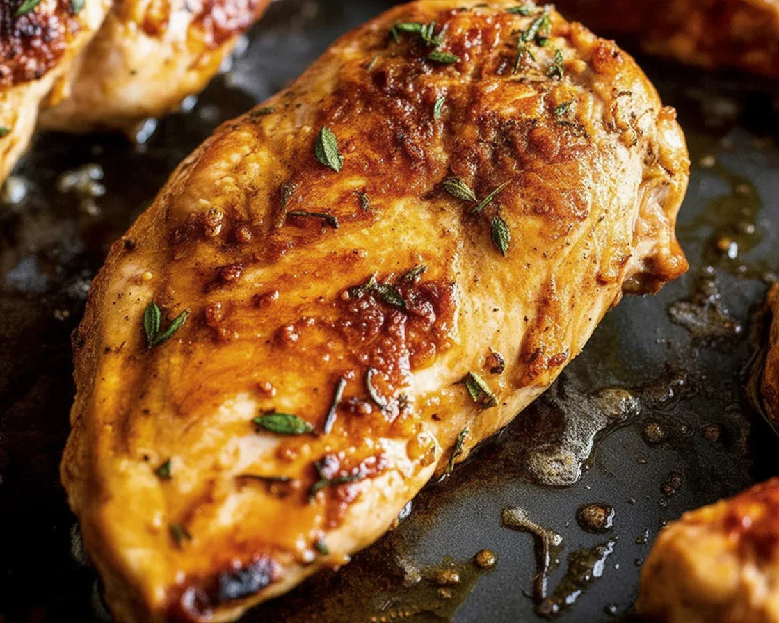 Turkish Chicken Breasts marinated with spices and served with roasted vegetables.