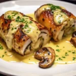 Cheesy Garlic Butter Mushroom Stuffed Chicken