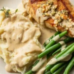 Delicious Chicken Fillet in Spicy Garlic-Parmesan Sauce served with crispy fries.