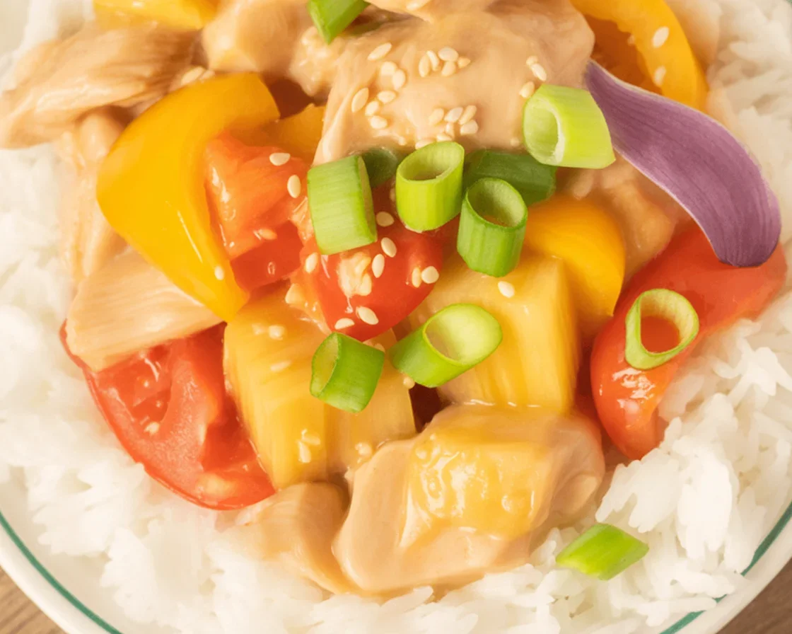 Delicious Hawaiian Crockpot Chicken with pineapple and soy sauce.