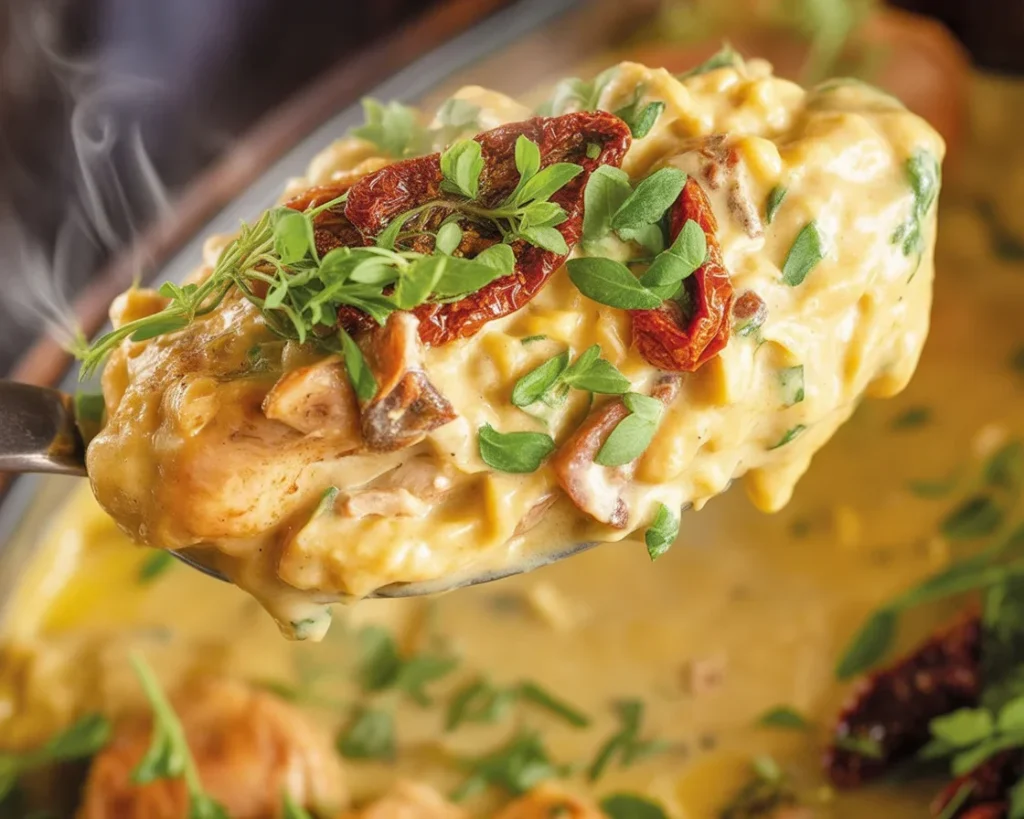 Delicious Dump and Go Slow cooker Marry Me Chicken in creamy sundried tomato sauce