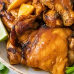 Grilled Mango Pineapple Chicken served with fresh salsa and colorful veggies
