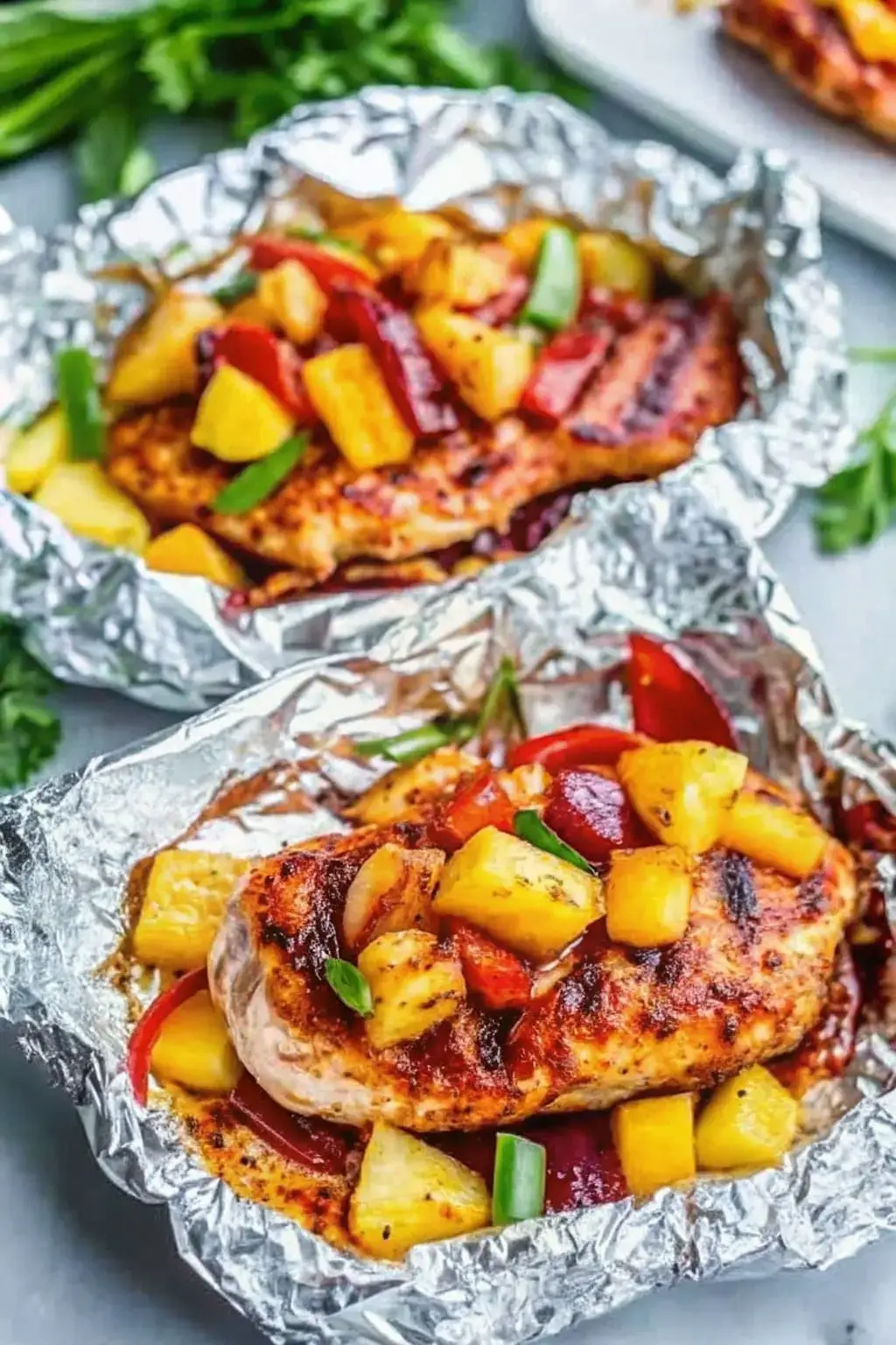 Hawaiian BBQ Chicken & Pineapple Foil Packets