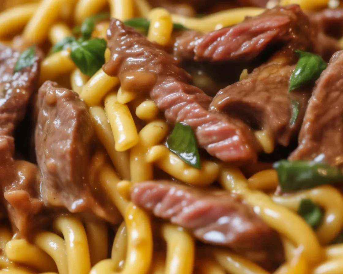 One-Pot Smoky Honey BBQ Steak Pasta with juicy steak and creamy sauce.