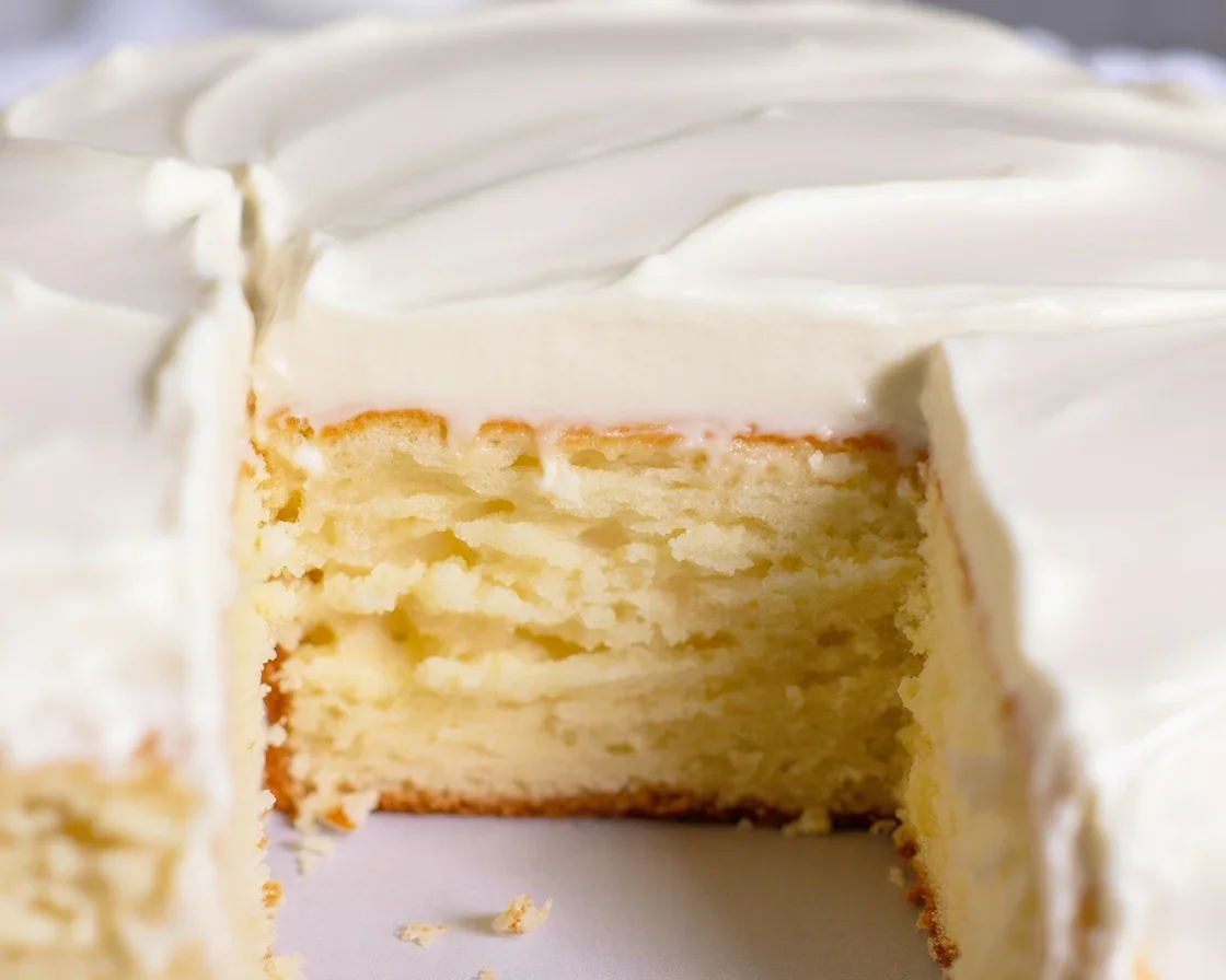 Delicious Cream Cheese Cake topped with frosting and fruit, perfect for dessert