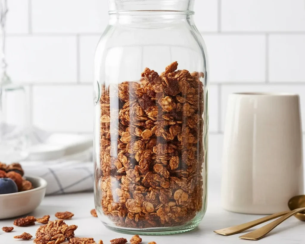 Chai-Spiced Granola Clusters featuring oats, nuts, and aromatic spices for a healthy snack.
