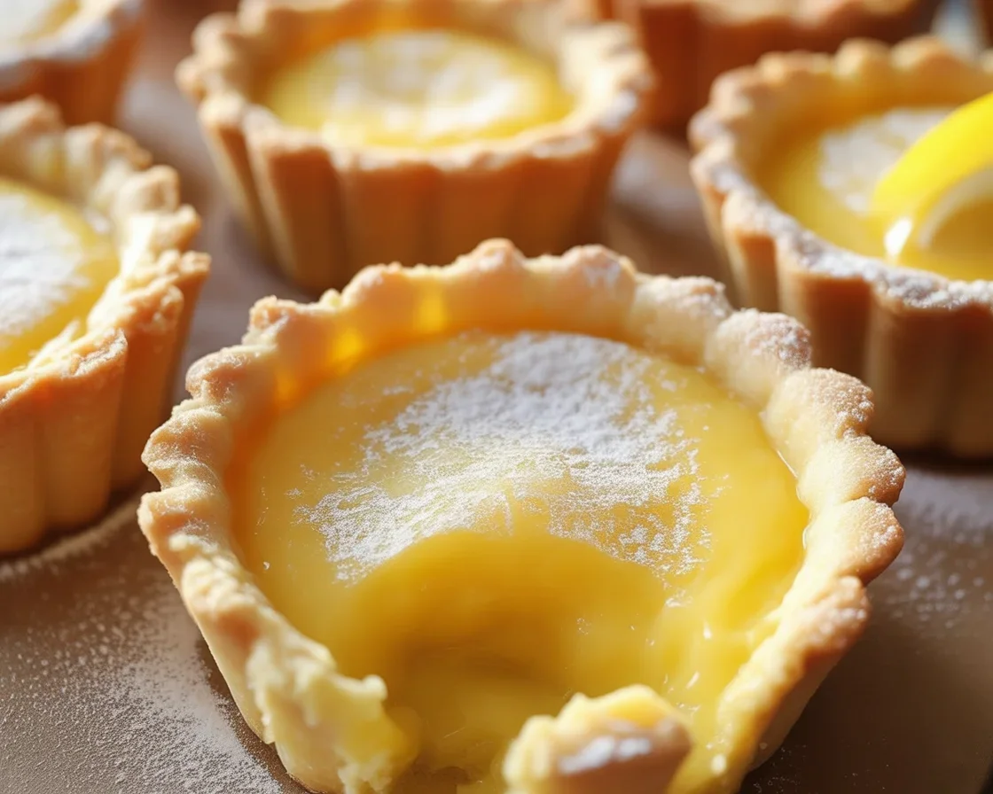 Mini Baby Lemon Impossible Pies with a creamy custard texture and a golden crust.