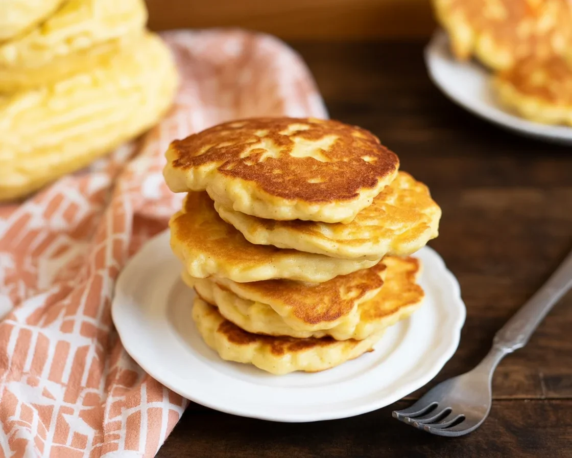 Delicious easy corn fritters served on a plate with dipping sauce.