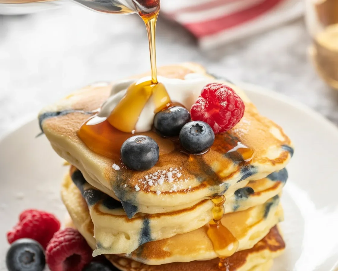 Delicious Easy Sheet Pan Pancakes fresh out of the oven, perfect for breakfast.