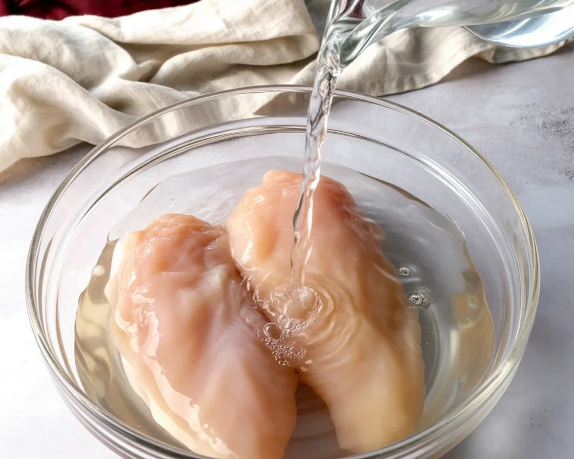 3-ingredient Smoked Chicken brine recipe ingredients and preparation process.