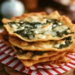 Crispy Mediterranean Spinach and Feta Crisps made with fresh spinach and tangy feta cheese.