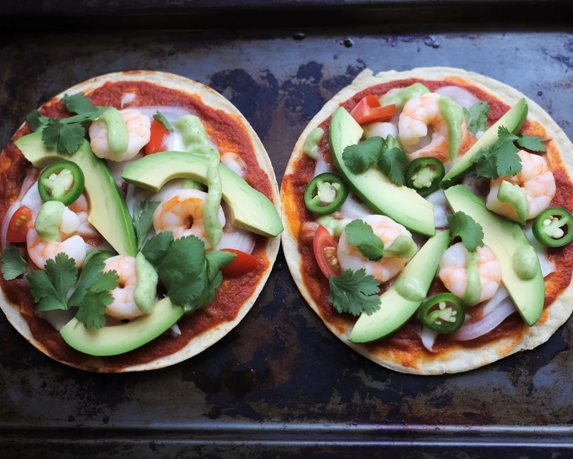 Mini Tortilla Pizzas topped with refried beans and queso fresco, served with salsa.