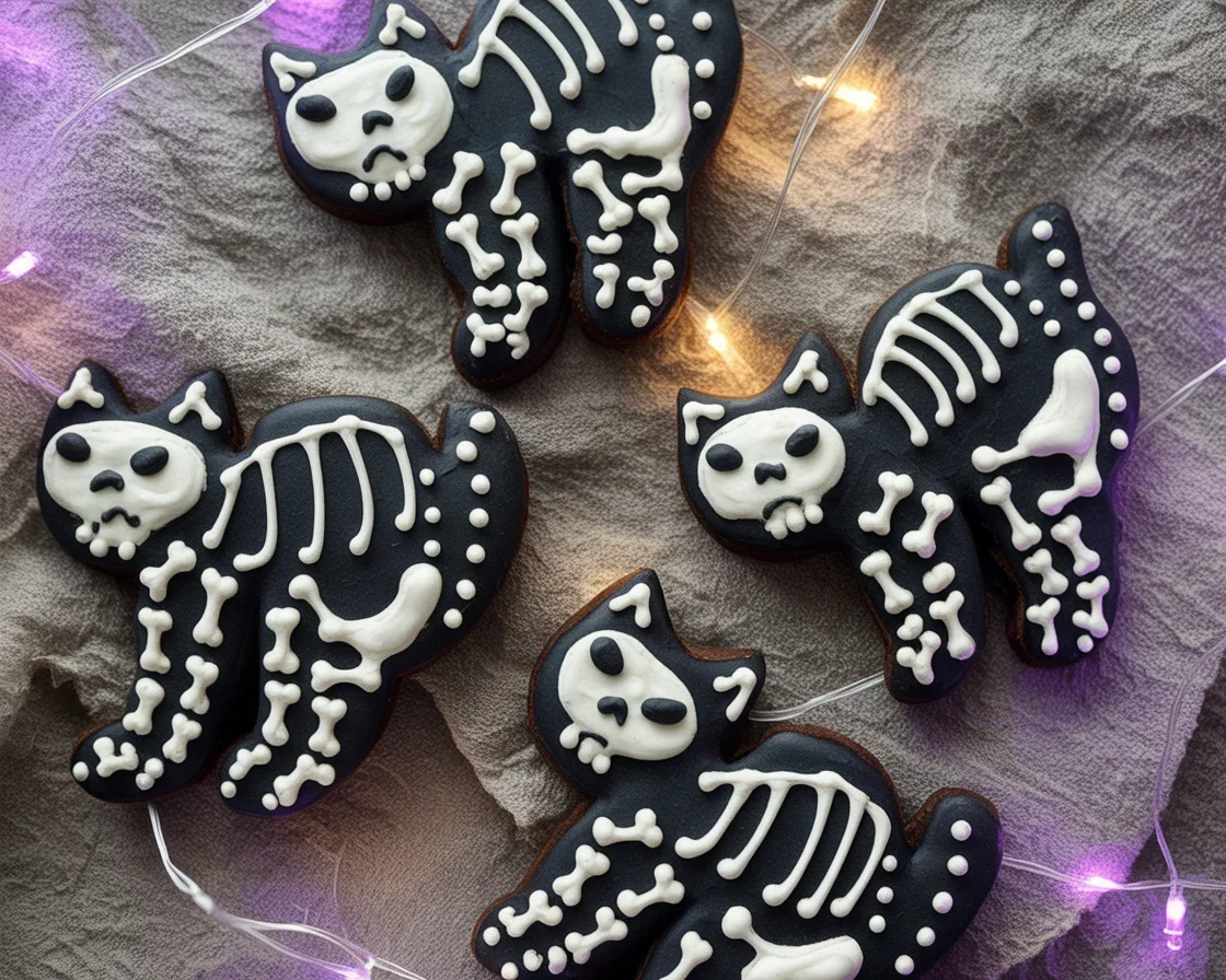 Pastel Halloween Skeleton Sugar Skulls Cookies decorated for a festive celebration.