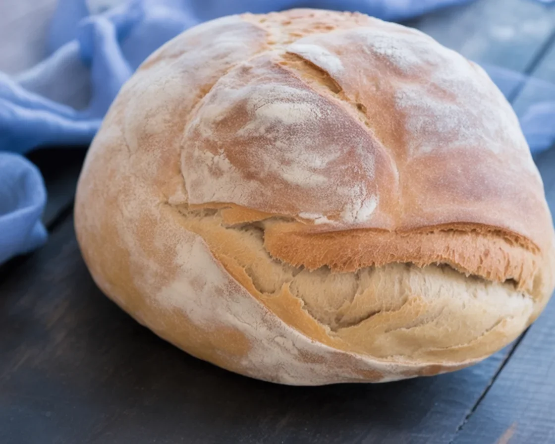 Homemade Crusty Italian Bread with soft inside and crunchy exterior.