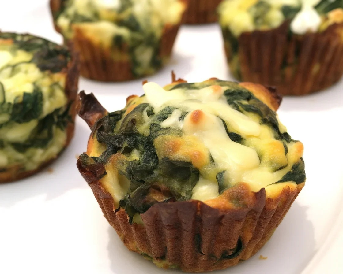 Delicious Spinach Pie Bites served as bite-sized appetizers filled with spinach and feta.