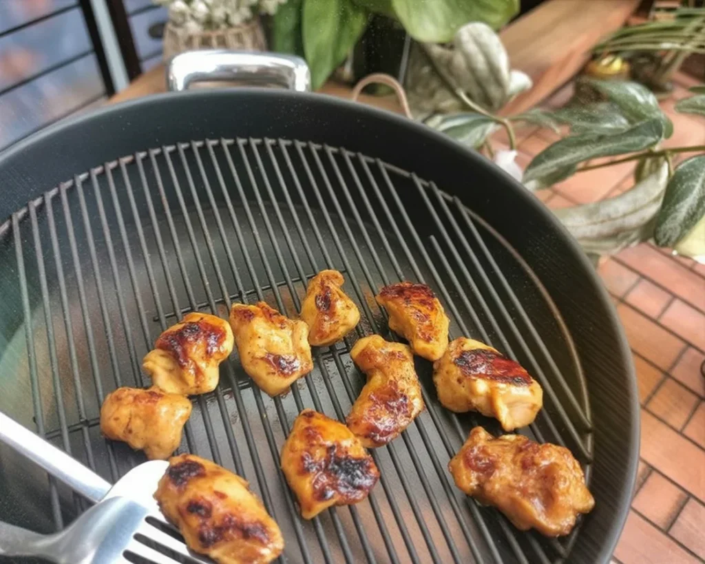 Delicious Tamarind Glazed Grilled Chicken served with fragrant rice.