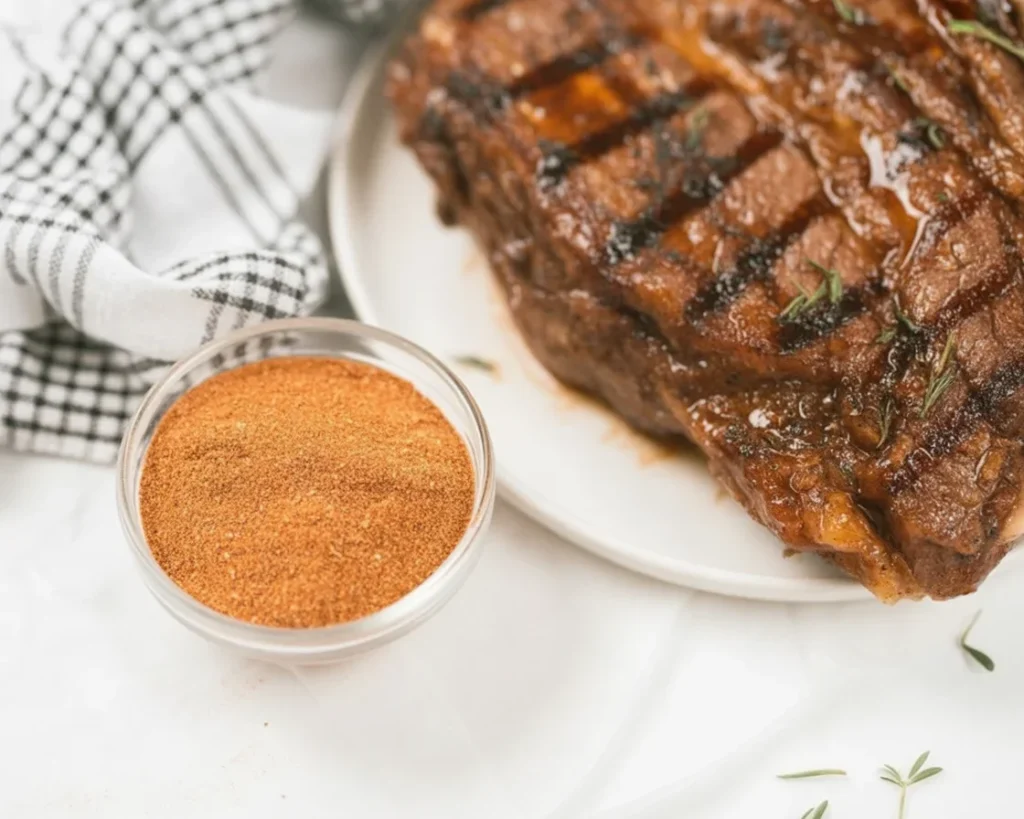 Homemade Texas Roadhouse Steak Seasoning recipe ingredients and preparation method.